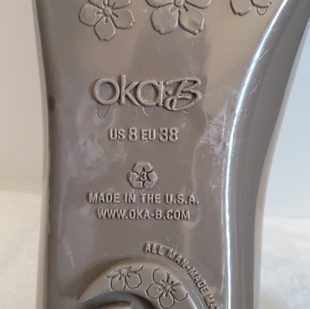OKA B Taylor Gray Brown Jelly Rubber Ballet Slip On Flats Size US 8 EU 38 - Picture 13 of 15